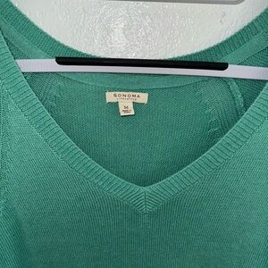 Sonoma Teal V-Neck Knit Top